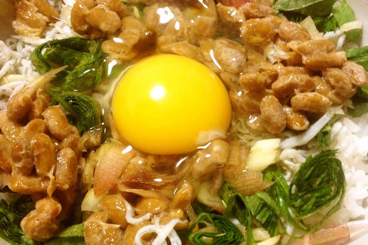 しらす納豆ミョウガ大葉の月見丼 レシピ 作り方 By ミシャコ クックパッド 簡単おいしいみんなのレシピが364万品