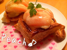 簡単!冷凍パイシートで桃パイ☆