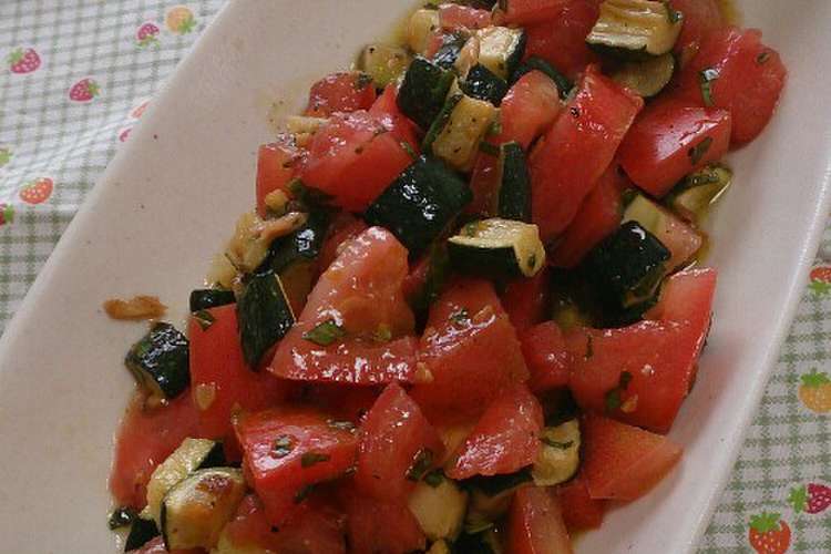 ズッキーニとトマトのバジルサラダ レシピ 作り方 By ひよっこ ドラみ クックパッド 簡単おいしいみんなのレシピが367万品