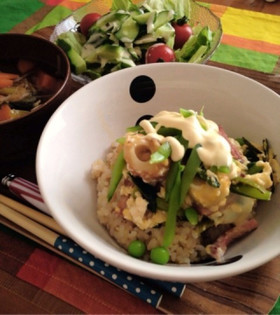 ダイエットにも♡ヘルシー豆腐丼