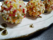 はんぺんと豆腐のフワフワぶぶあられ衣揚げの写真