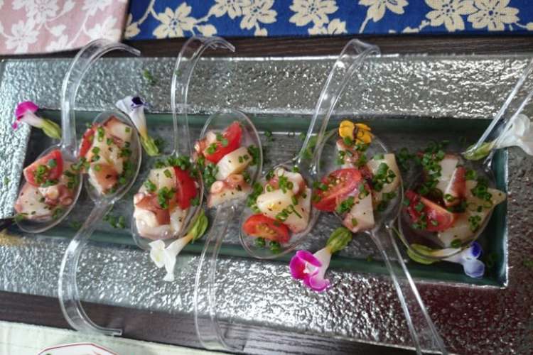 お洒落にタコとホタテの前菜 レシピ 作り方 By かやこ黒真珠 クックパッド 簡単おいしいみんなのレシピが358万品