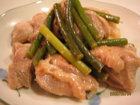 鶏肉の塩レモン炒め