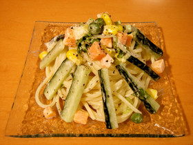 塩レモンで爽やかスパサラ!