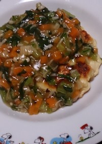 野菜あんかけ豆腐ハンバーグ