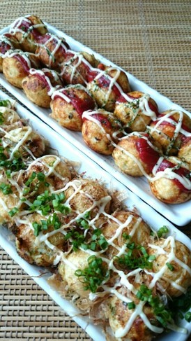 夏休み☆アレンジたこ焼き(ネギ★ピザ)