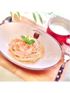 混ぜるだけ…超簡単♡鮭のクリームパスタ♡