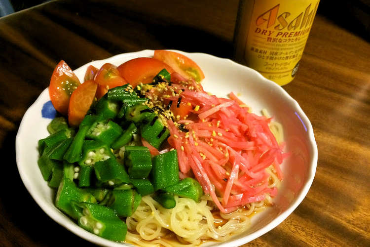 トマトとオクラと紅しょうがの冷やし中華 レシピ 作り方 By Gamella クックパッド 簡単おいしいみんなのレシピが353万品