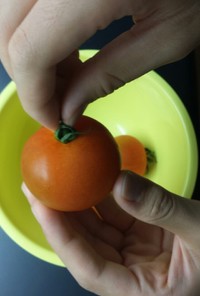 トマトのへたを簡単にポイ！