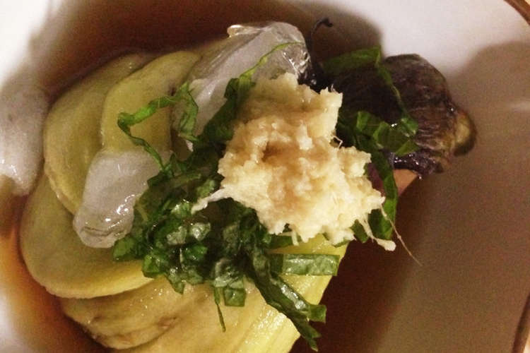 丸ごとナスのレンジで簡単煮浸し風 レシピ 作り方 By りょうのかっか クックパッド 簡単おいしいみんなのレシピが373万品