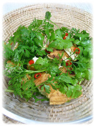 薬膳家レシピ：コリアンダーと厚揚げサラダの写真