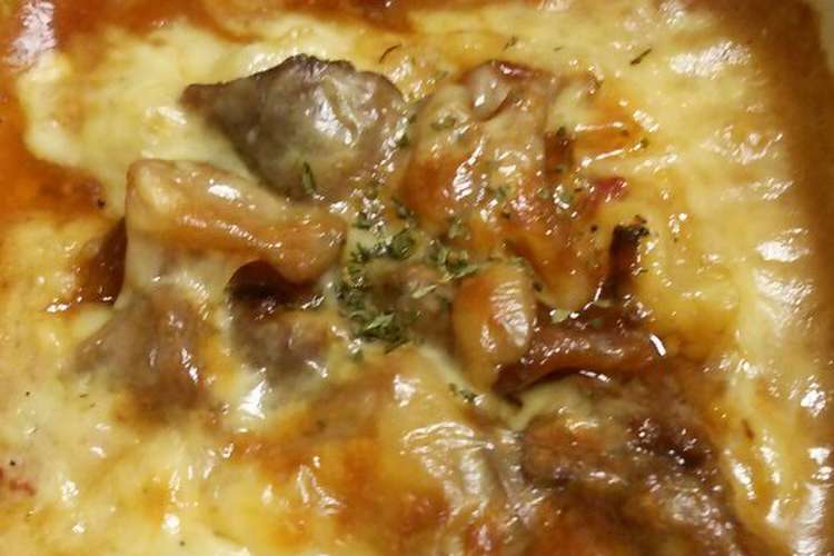 簡単おつまみ 牛すじ煮込みのチーズ焼き レシピ 作り方 By Chikky Lab クックパッド 簡単おいしいみんなのレシピが359万品
