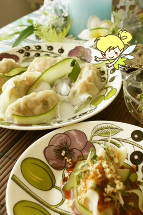 ✿:*・海老と胡瓜の冷やし餃子:*・✿