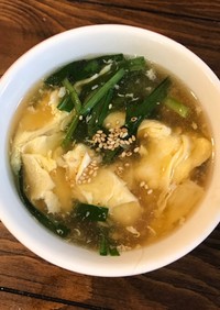 ポカポカ♡中華風ニラ玉とろみスープ