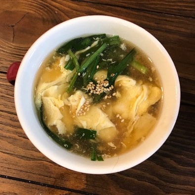 ポカポカ♡中華風ニラ玉とろみスープの写真