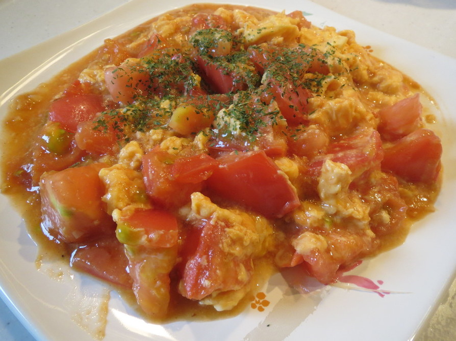 トマトと卵のオイスターソース炒めの画像