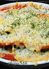 簡単夏野菜ズッキーニとトマトのチーズ焼き