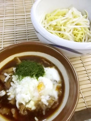お好み焼きソースで作る簡単焼きそばつけ麺の写真