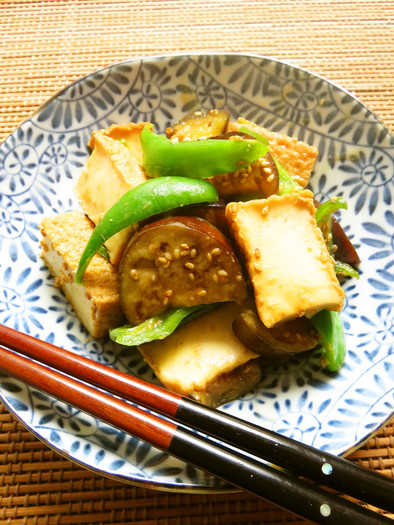 ☺簡単♪厚揚げと茄子とピーマンの味噌炒めの写真