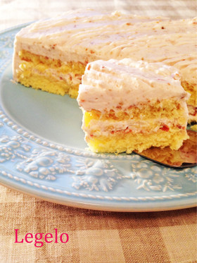 ぶどうジャムヨーグルトクリームのケーキ