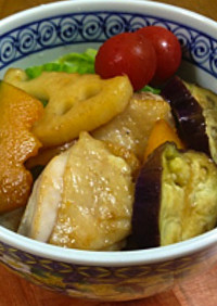 【旭×椙】鶏とたっぷり野菜の照り焼き丼
