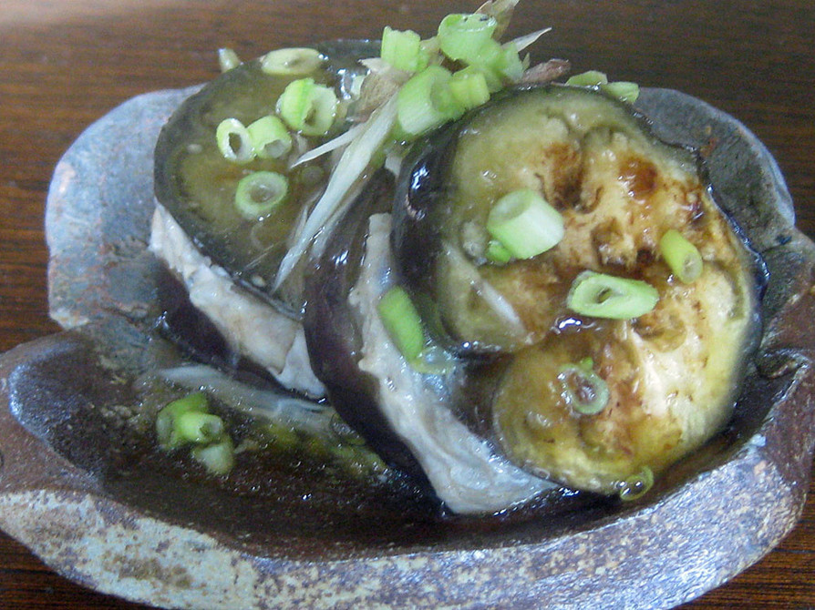 茄子と鶏ひき肉のはさみ焼（魚焼きグリル）の画像