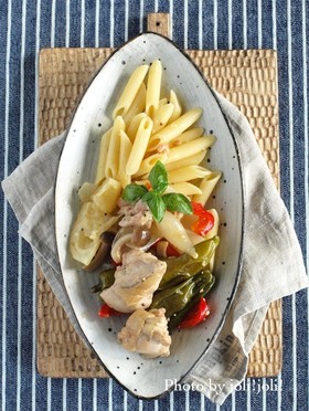 鶏モモと夏野菜の塩レモンマリネ