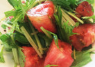 シンプルに食べる☆水菜とトマトのサラダ