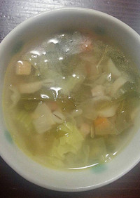 【旭×椙】野菜と押し麦のスープ