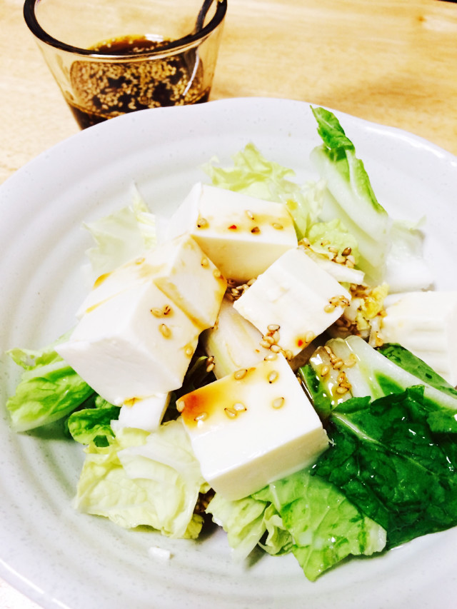 白菜と豆腐のチョレギサラダ♡野菜もりもりの画像