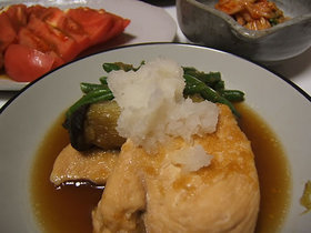 鶏胸肉と焼き茄子のみぞれ煮