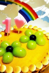 南瓜とりんごの誕生日ケーキ☆1歳☆