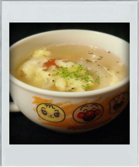 ■簡単朝昼■仕分け∞からたまスープを再現の画像