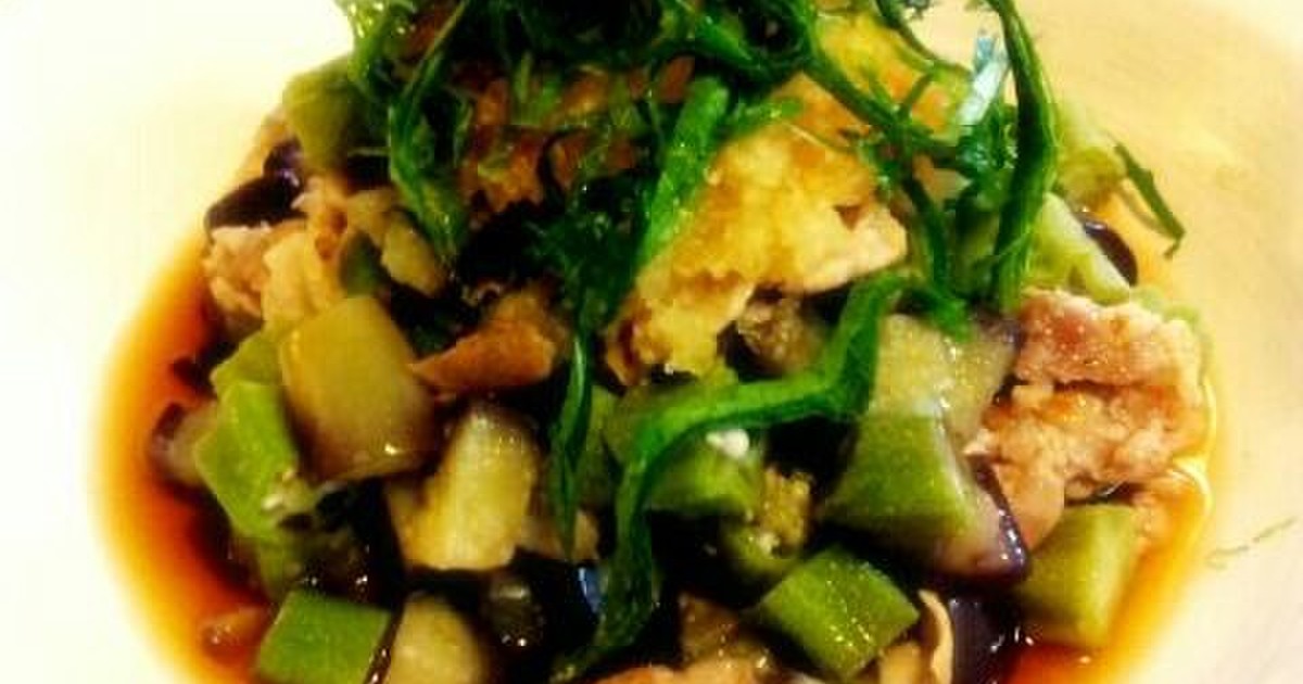 なす＆オクラとカリカリ豚のさっぱり和え by ちこちん 【クックパッド】 簡単おいしいみんなのレシピが335万品