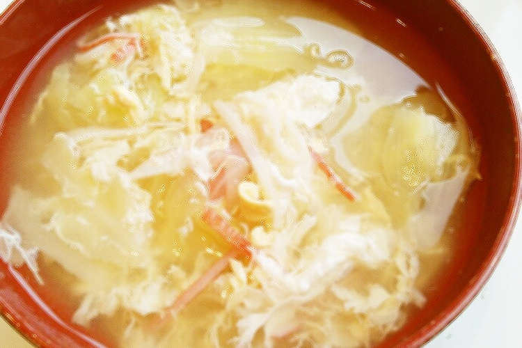 カニカマとキャベツと卵の癒し 味噌汁 レシピ 作り方 By 陽翔mam クックパッド