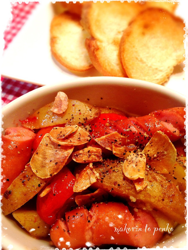 プチトマトとポテトのお手軽簡単アヒージョの画像