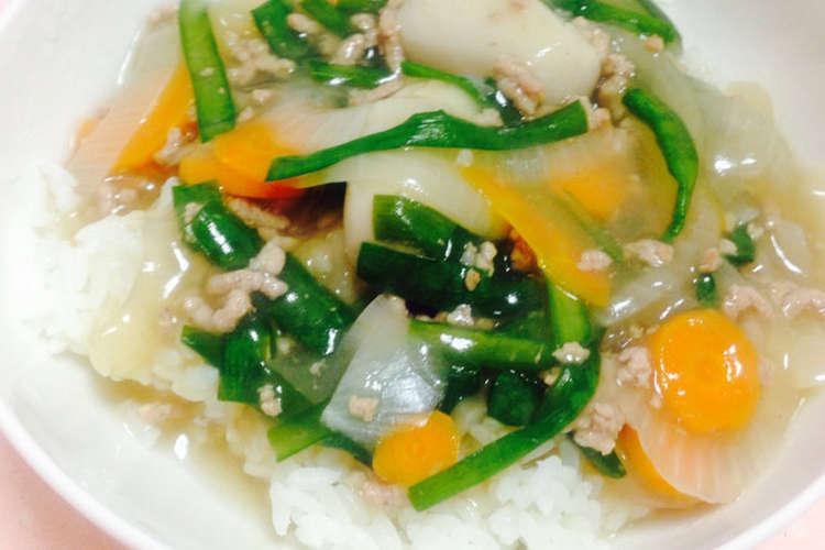 簡単 里芋と挽肉のあんかけ丼ぶり飯 レシピ 作り方 By まかろんぐま クックパッド 簡単おいしいみんなのレシピが366万品