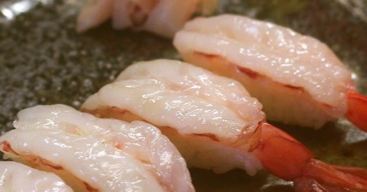 赤海老のにぎり鮨 炙り海老味噌乗せ レシピ 作り方 By クッキングsパパ クックパッド