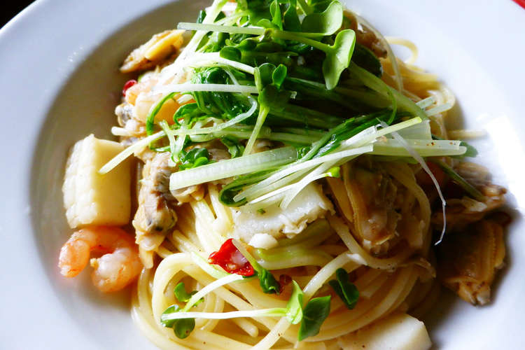 水菜の消費に シーフードと水菜のパスタ レシピ 作り方 By Mogwai A6 クックパッド 簡単おいしいみんなのレシピが352万品