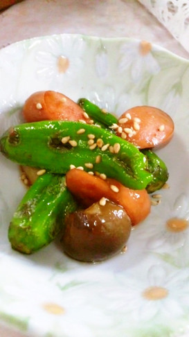 甘辛ウィニー♪お野菜も美味しく食べれるよ