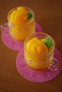 黄桃の贅沢ソルベ☆缶詰で簡単シャーベット