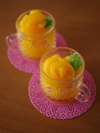 黄桃の贅沢ソルベ☆缶詰で簡単シャーベットの写真