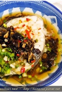 酸辣黑菇醬蒸鰆魚．柯媽媽の植物燕窩