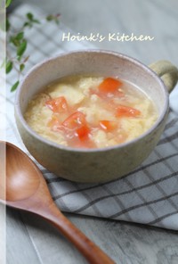 ふんわ～りかき玉＆トマトのスープ