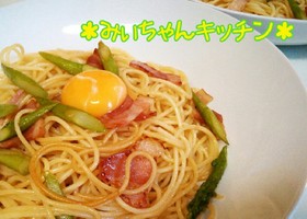 アスパラとベーコンの簡単和風パスタ☆