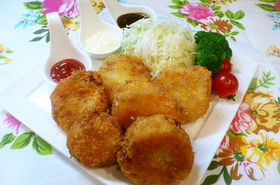 孫と作る♪コーンとポテトのコロッケ❀