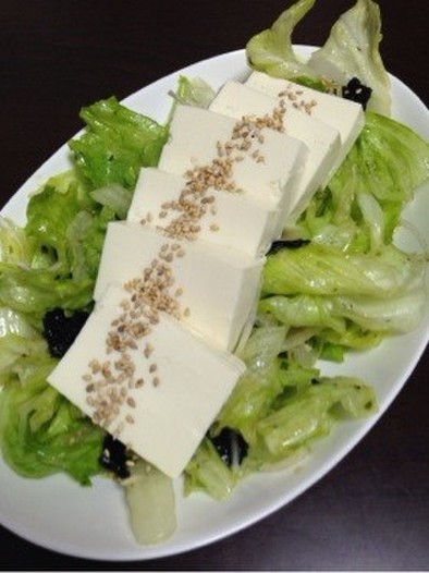 豆腐とレタスの簡単ウマサラダの写真