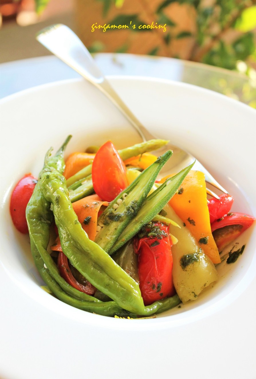 彩りグリル野菜のASIANバジルサラダの画像