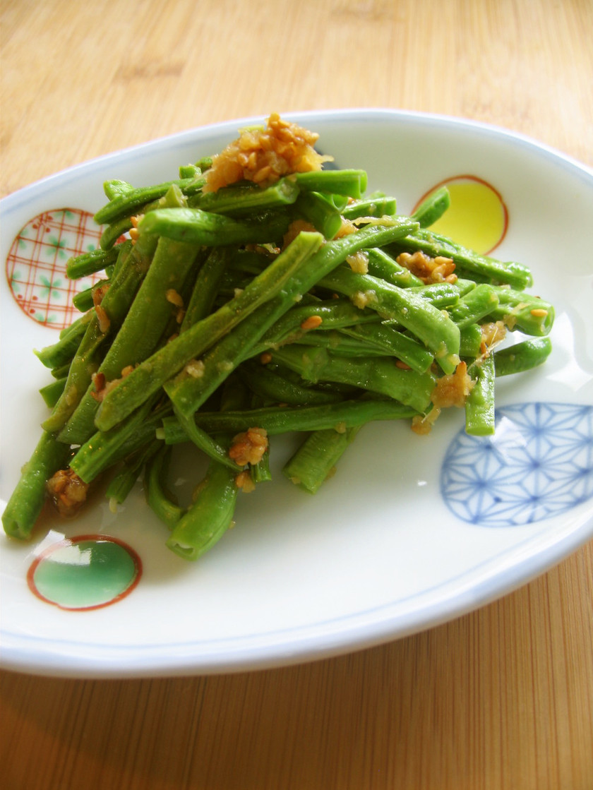 レンジで超簡単☆ささげの生姜胡麻和え