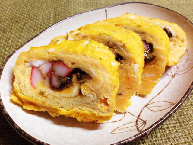 朝食＆お弁当♪海苔の佃煮かにかまの卵焼きの画像